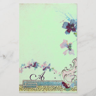 Papeterie ROMANTİCA Blue Green Mariage Floral Monogramme