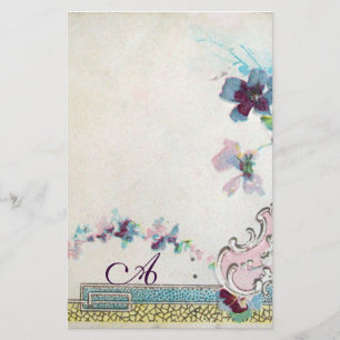 Papeterie ROMANTİCA Élégant mariage floral, Pansies Monogram