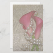 Papeterie romantique Calla Lilies & Perles (Devant / Derrière)