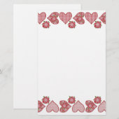 Papeterie romantique : Coeurs et Roses rouges (Devant / Derrière)