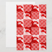 Papeterie Romantique Saint Valentin Coeurs d'amour Rouge Coe (Devant / Derrière)