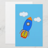 Papeterie Roquette D'Espace De Cartographie Dans Le Ciel Ble (Devant / Derrière)