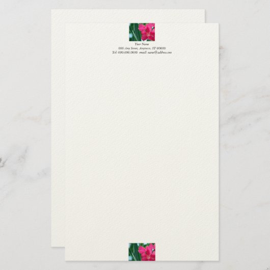 Papeterie rose (Devant / Derrière)