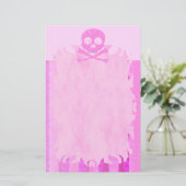 Papeterie rose affligée de flamme de crâne (Debout devant)