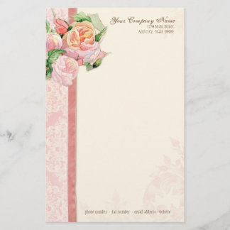 Papeterie Rose Antique Vintage Élégant Lavish Rose français