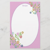 Papeterie Rose Bleu Et Violet Floral Accentué (Devant)
