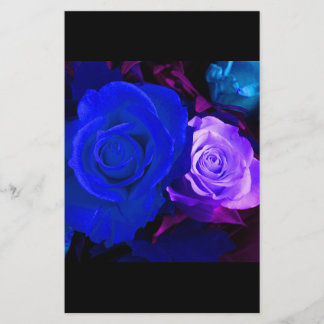 Papeterie Rose bleu violet