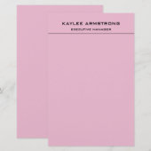 Papeterie Rose clair élégant simple et professionnel (Devant / Derrière)