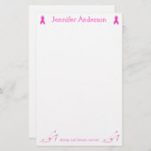 Papeterie rose de cancer du sein de ruban (Devant / Derrière)