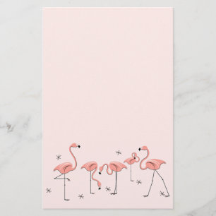 Papeterie rose de groupe de Flamants roses