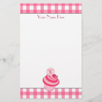 Papeterie rose de petit gâteau de