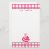 Papeterie rose de petit gâteau de (Devant / Derrière)