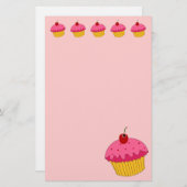 Papeterie rose de petits gâteaux (Devant / Derrière)