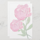 Papeterie rose de pivoines (Devant / Derrière)