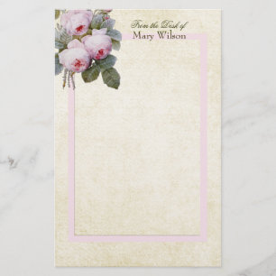 Papeterie Rose de Redoute Bourbon personnalisé