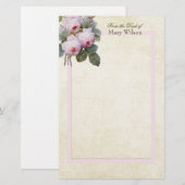 Papeterie Rose de Redoute Bourbon personnalisé (Devant / Derrière)