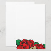 Papeterie Rose de tatouage stationnaire (Devant / Derrière)