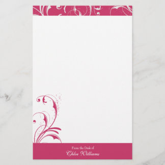Papeterie Rose et blanc Élégant