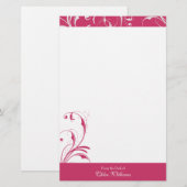 Papeterie Rose et blanc Élégant (Devant / Derrière)