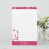 Papeterie Rose et blanc Élégant (Debout devant)