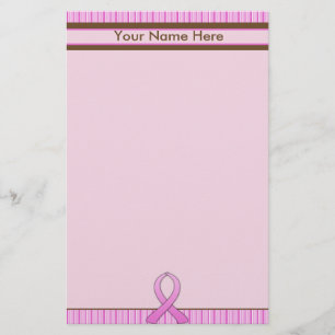 Papeterie Rose et brun de cancer du sein barrés
