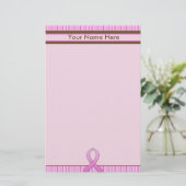 Papeterie Rose et brun de cancer du sein barrés (Debout devant)