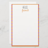 Papeterie rose Et Orange Non Alignée (Devant / Derrière)