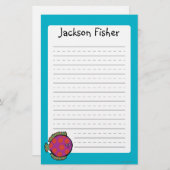 Papeterie Rose et poissons à pois oranges (Devant / Derrière)