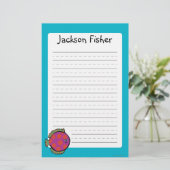 Papeterie Rose et poissons à pois oranges (Debout devant)