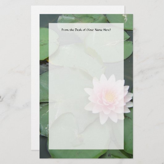 Papeterie Rose et vert Lily Pad jolie photo (Devant / Derrière)