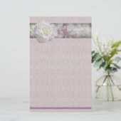 Papeterie rose florale (Debout devant)