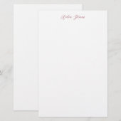 Papeterie Rose Gold Calligraphie Élégante Nom Blanc (Devant / Derrière)