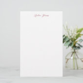 Papeterie Rose Gold Élégant Calligraphie Nom Blanc (Debout devant)