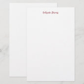 Papeterie Rose Gold Élégant Nom de Calligraphie Blanc (Devant / Derrière)