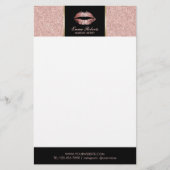 Papeterie Rose  Gold Parties scintillant Lips Salon moderne (Devant)