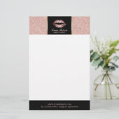 Papeterie Rose  Gold Parties scintillant Lips Salon moderne (Debout devant)