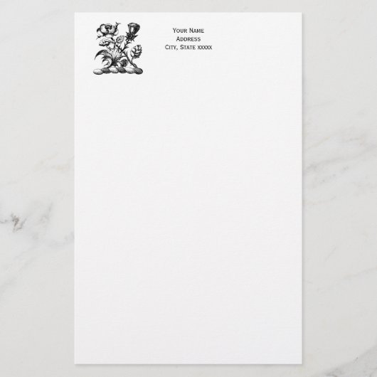 Papeterie Rose héraldique et chardon d'armoiries Emblème de (Devant)