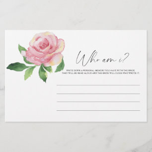 Papeterie Rose - Je suis qui jeu de baby shower pour la mari