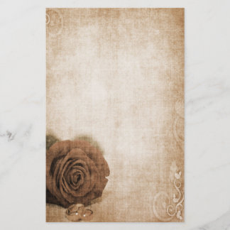 Papeterie Rose mariage Vintage
