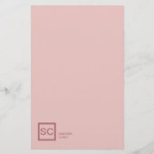 Papeterie Rose or couleur professionnelle girly nom monogram (Devant)