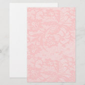 Papeterie Rose Pâle Floral Dentelle Élégante Féminine (Devant / Derrière)