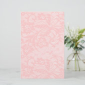 Papeterie Rose Pâle Floral Dentelle Élégante Féminine (Debout devant)