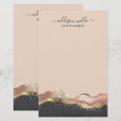 Papeterie Rose Pâle Gris Et Or Élégant Moderne Script (Devant / Derrière)