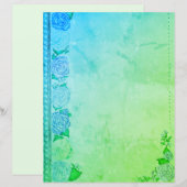 Papeterie Rose Rêveuse (Bleu/Vert) (Devant / Derrière)