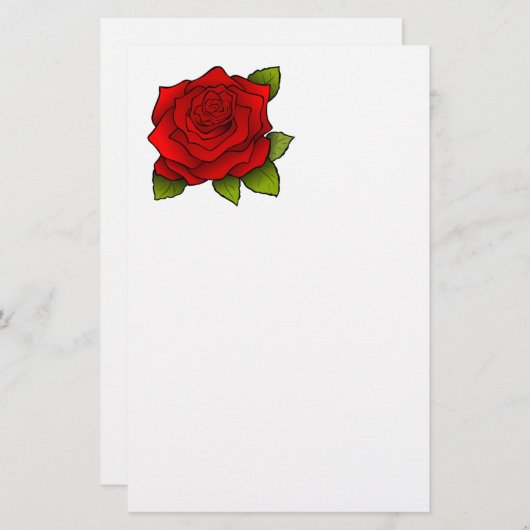 PAPETERIE ROSE ROUGE (Devant / Derrière)