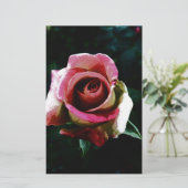 Papeterie Rose rouge peinte à l'huile (Debout devant)