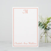 Papeterie Rose Saumon et Monogramme Blanc (Debout devant)