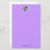 Papeterie Rose simple violet (Devant / Derrière)