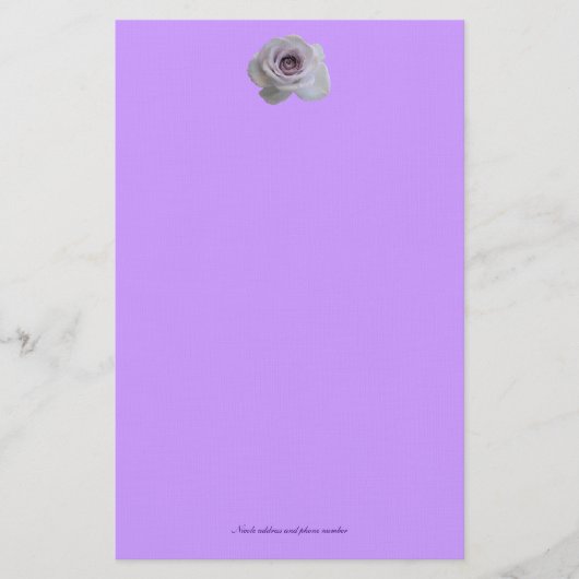 Papeterie Rose simple violet (Devant)