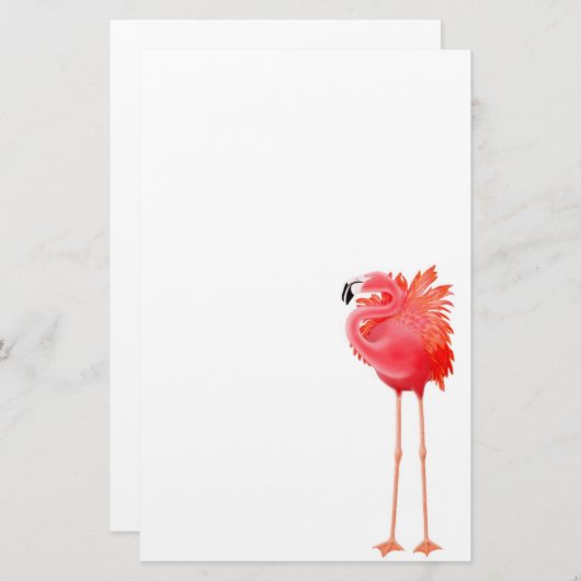 Papeterie rose tropicale de Flamant rose (Devant / Derrière)